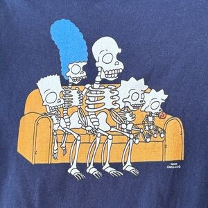 The Simpsons Navy Graphic Tee - Family Skeletons